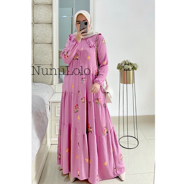 Fazza Dress Ori Nunulolo Gamis Bianca Silk Premium Lebaran