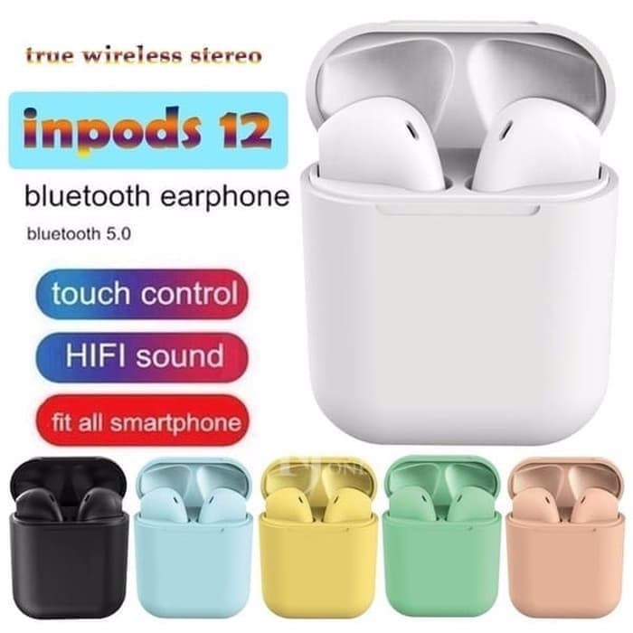 INPODS 12 i12 Macaron MATTE CHROME TWS Headset Bluetooth Earphone V5.0