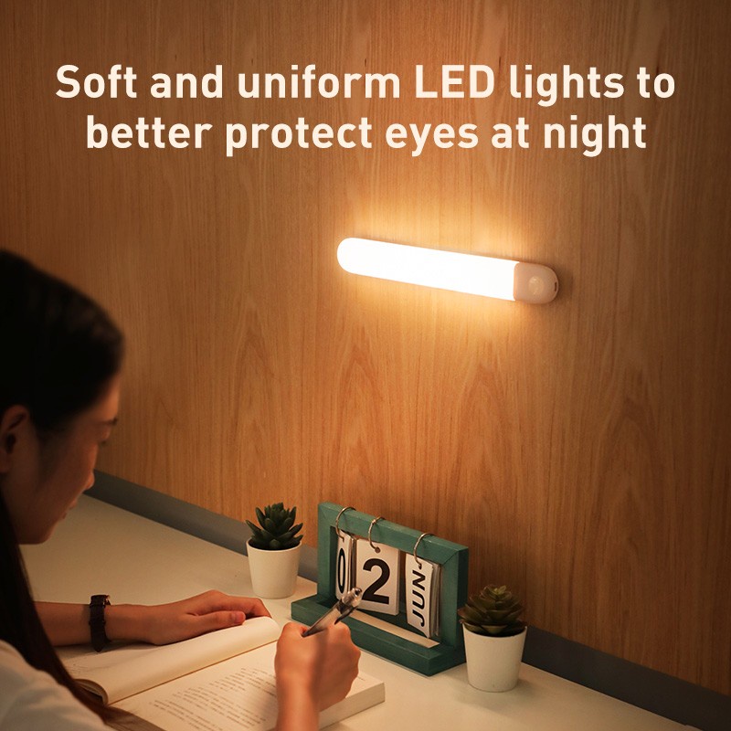 BASEUS ORIGINAL Sunshine Series Human Body Induction Wardrobe LED Light Lampu Lemari Sensor Otomatis Gerak Nyala Cas Tempel Dinding Automatic