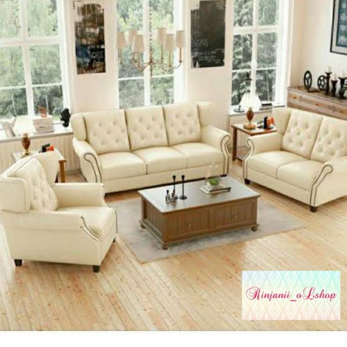 Sofa Ruang Tamu Minimalis Modern Chesterfil15D - Putih Dayanabasro