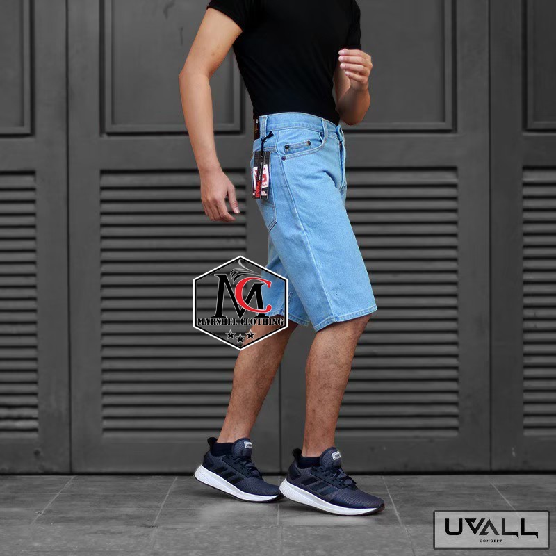 RCL - Celana Pendek Uvall Jeans Warna Bioblits Premium / Celana Jeans Pendek Uvall Original Pria ( 28 Sampai 38 )