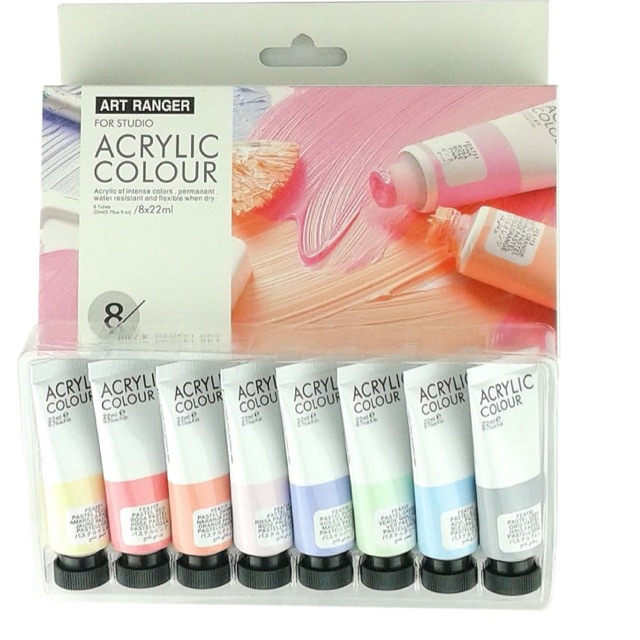 

Art Rangers For Studio Acrylic Colour Set 8 Warna PASTEL (22 ml)