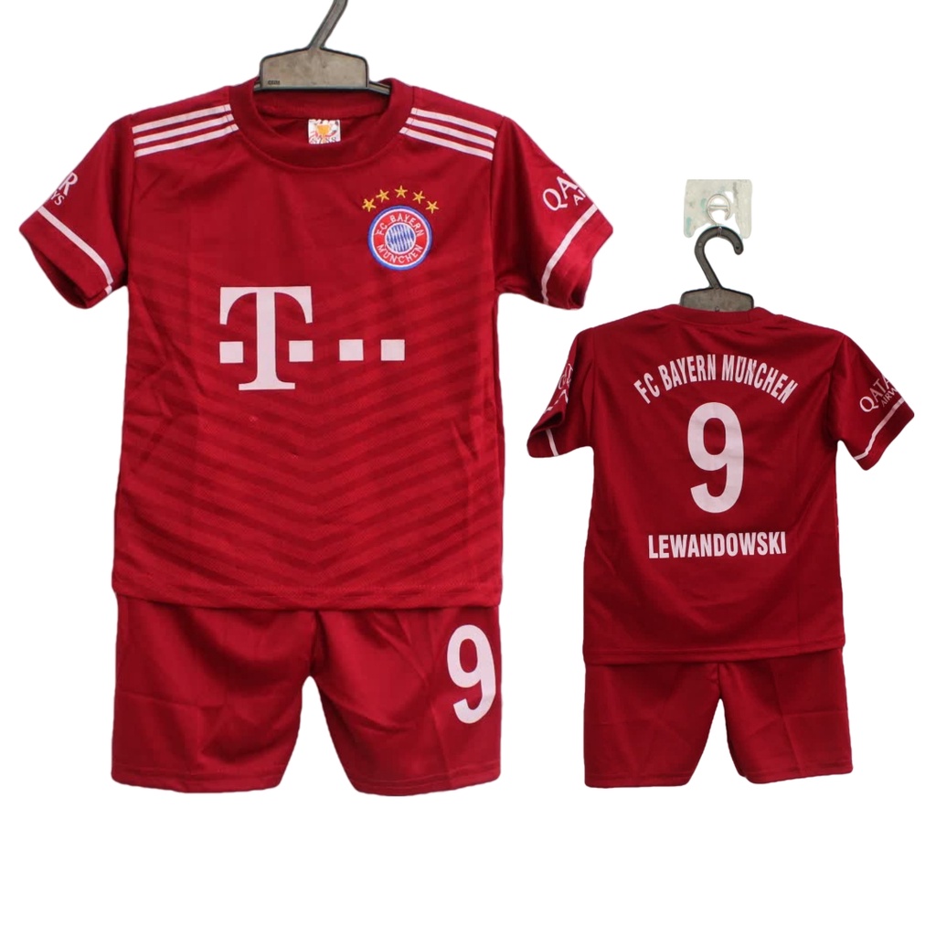 setelan baju bola anak bayern munchen/baju kaos bola bayern munchen size 1-12thn