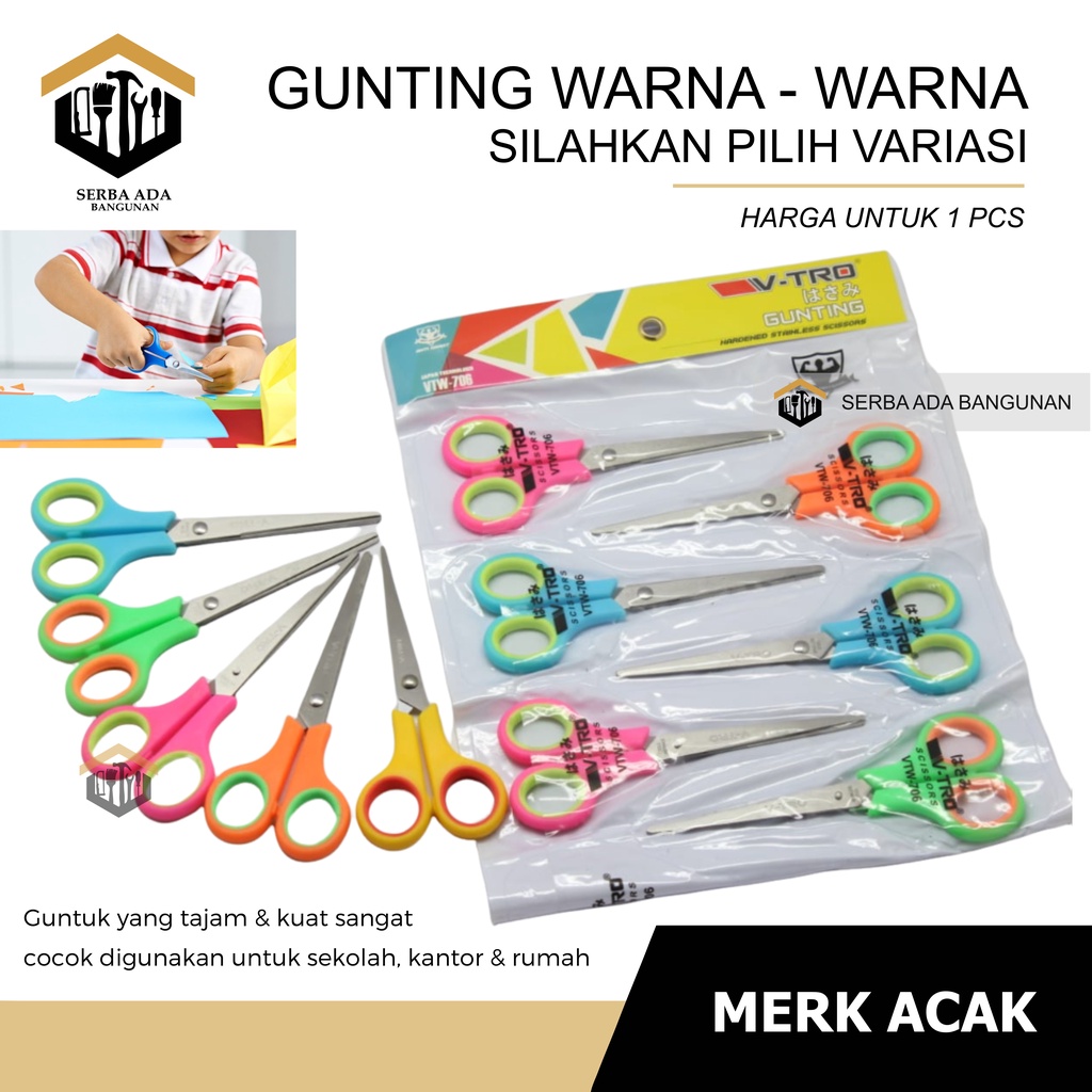 

GUNTING WARNA WARNI EKONOMIS MURAH ECER UKURAN BESAR SEDANG KECIL