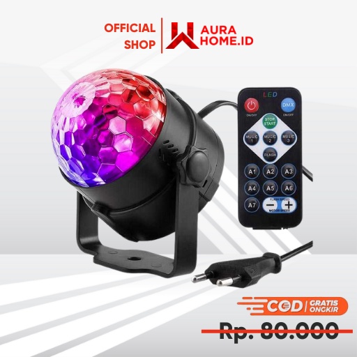 Proyektor LED Lampu Disco + Remote Control EU Plug / Lampu Disko Proyektor Bergerak Warna Warni Mute