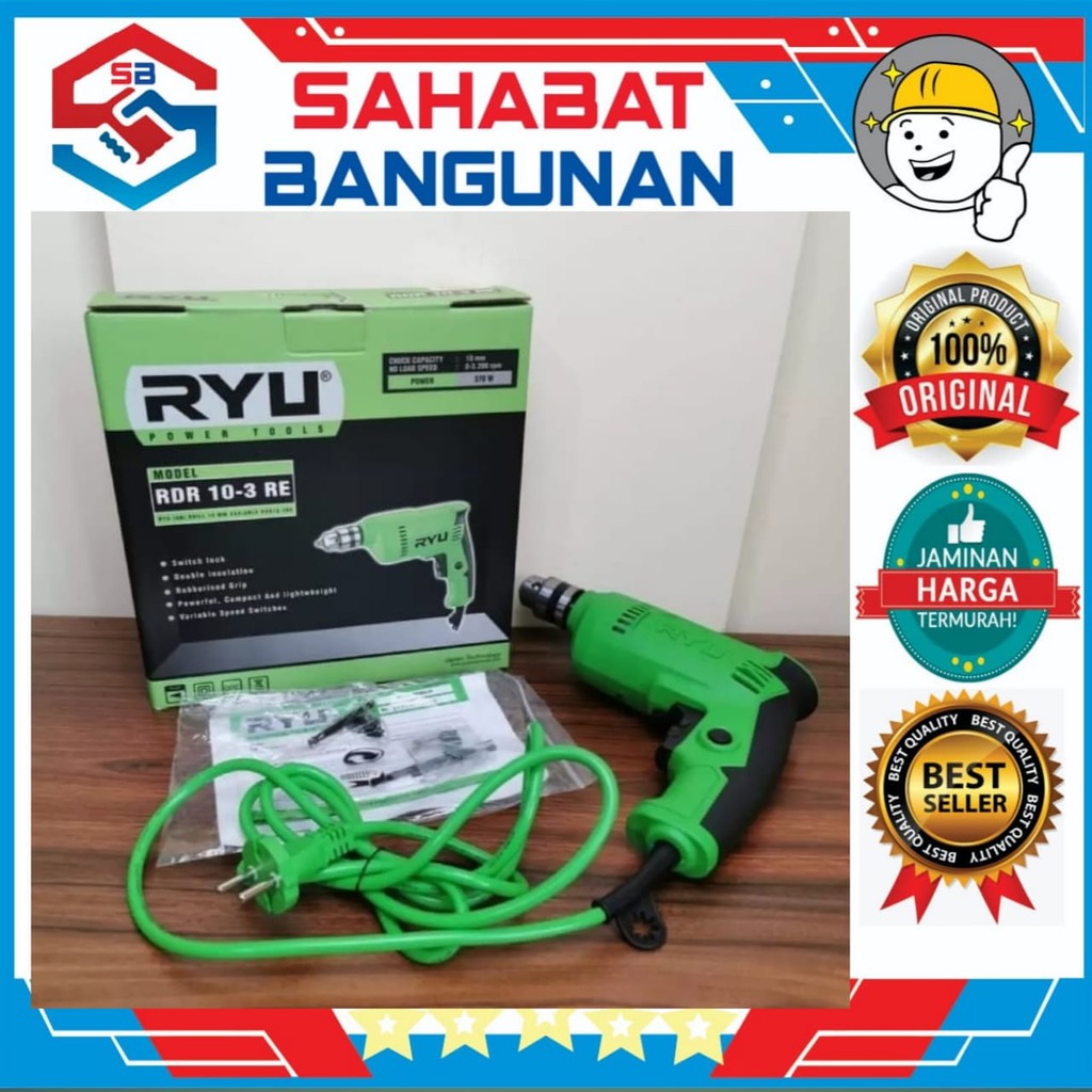 MESIN BOR RYU RDR 10-3 RE - MESIN BOR RYU RDR10-3 RE- RYU MESIN BOR - MESIN BOR TANGAN LISTRIK - BOR