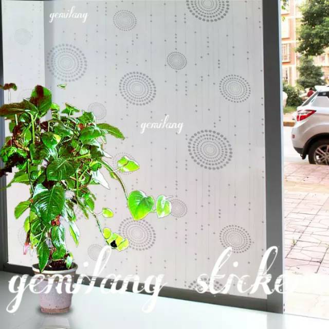 STIKER KACA MOTIF BULAT KREY