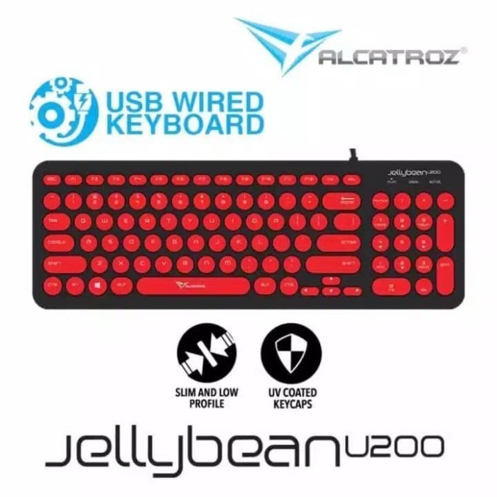 Alcatroz Keyboard Wired JellyBean U200 2 Tahun Garansi Resmi - Putih