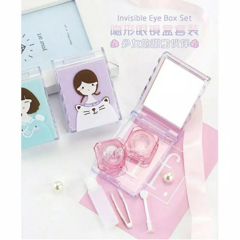 tempat softlens kaca - kotak soft lens wanita- te. pat kotak lens lucu