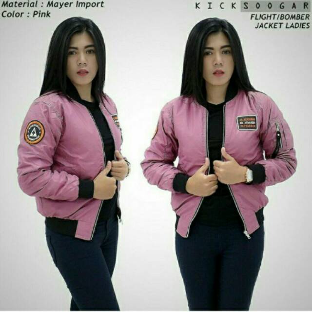Jaket Bomber Wanita Kicksoogar Pink