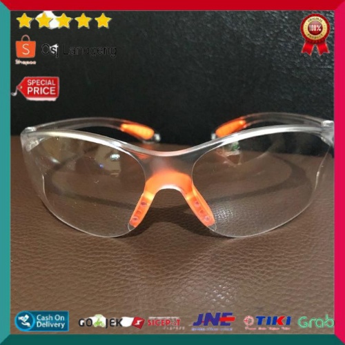 BISA COD | Kacamata Safety Glasess Clear / Bening