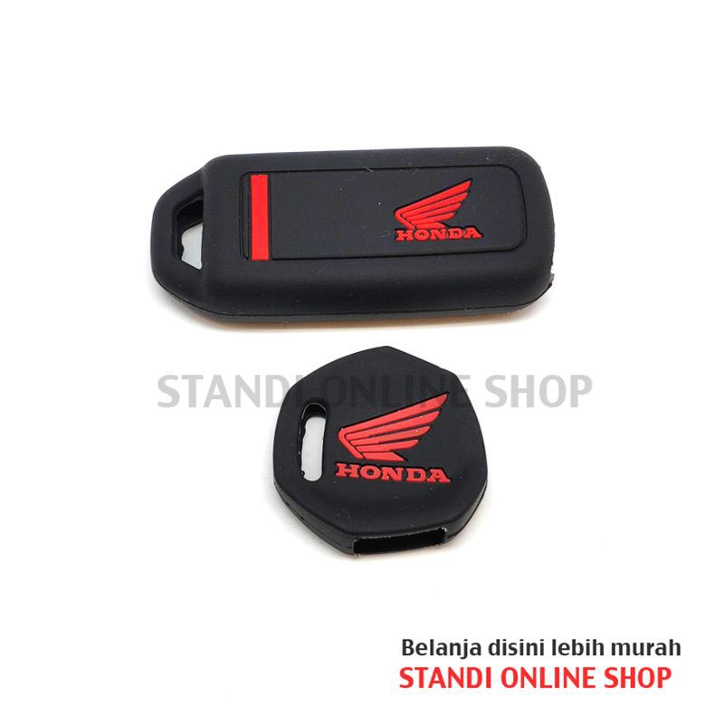 Kondom Kunci Silikon Remote Honda All New Scoopy Komplit Hitam Merah