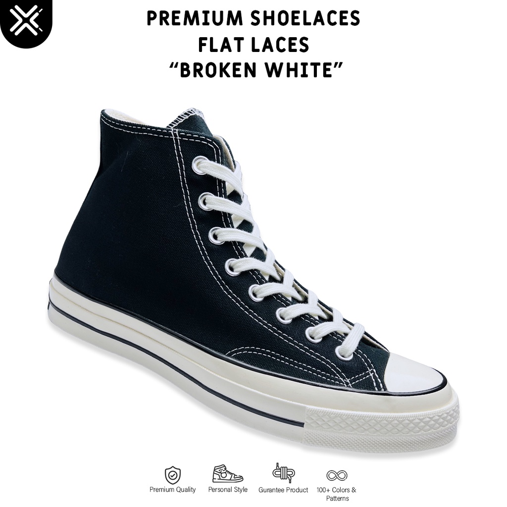 TALI SEPATU CONVERSE 70S BROKEN WHITE (FLAT LACES) | PREMIUM SHOELACES