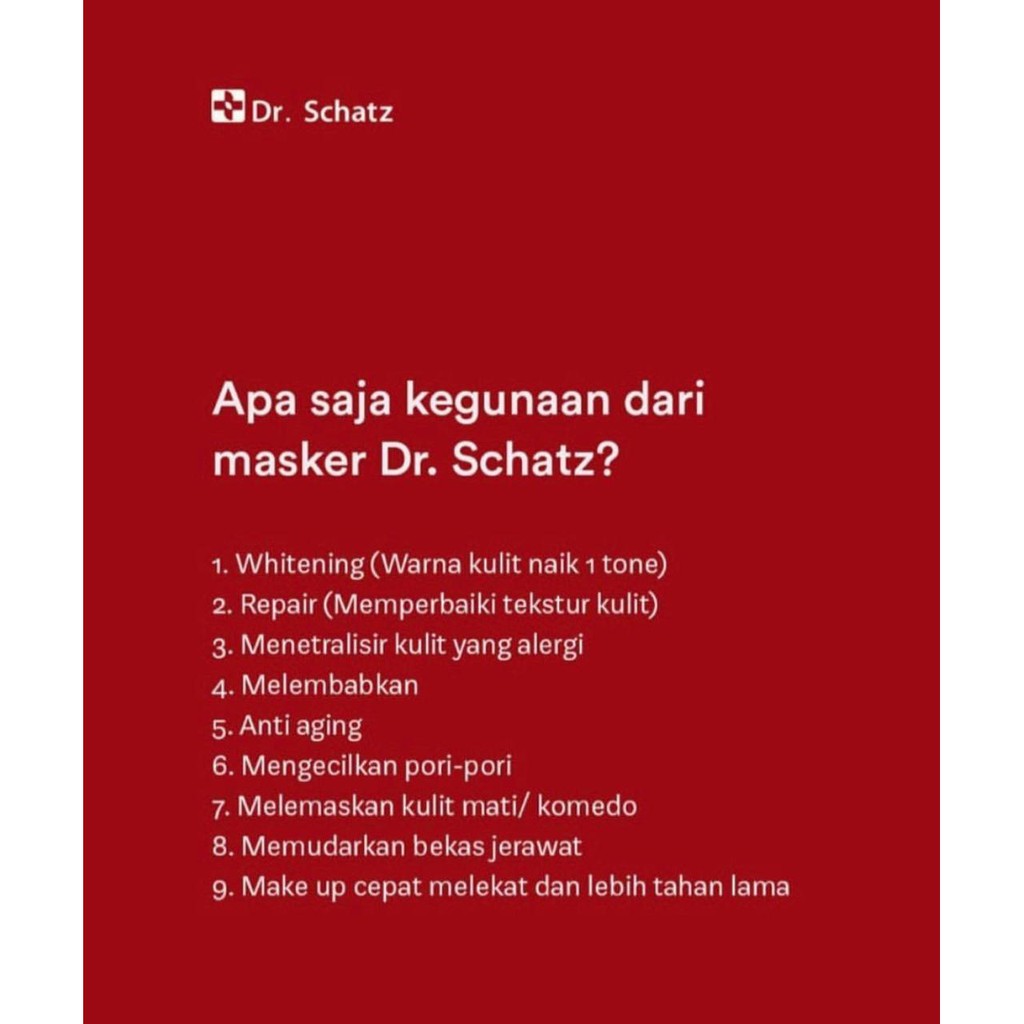 Dr. Schatz STEM CELL ORIGINAL MASKER WAJAH STEM CELL ORIGINAL 100%