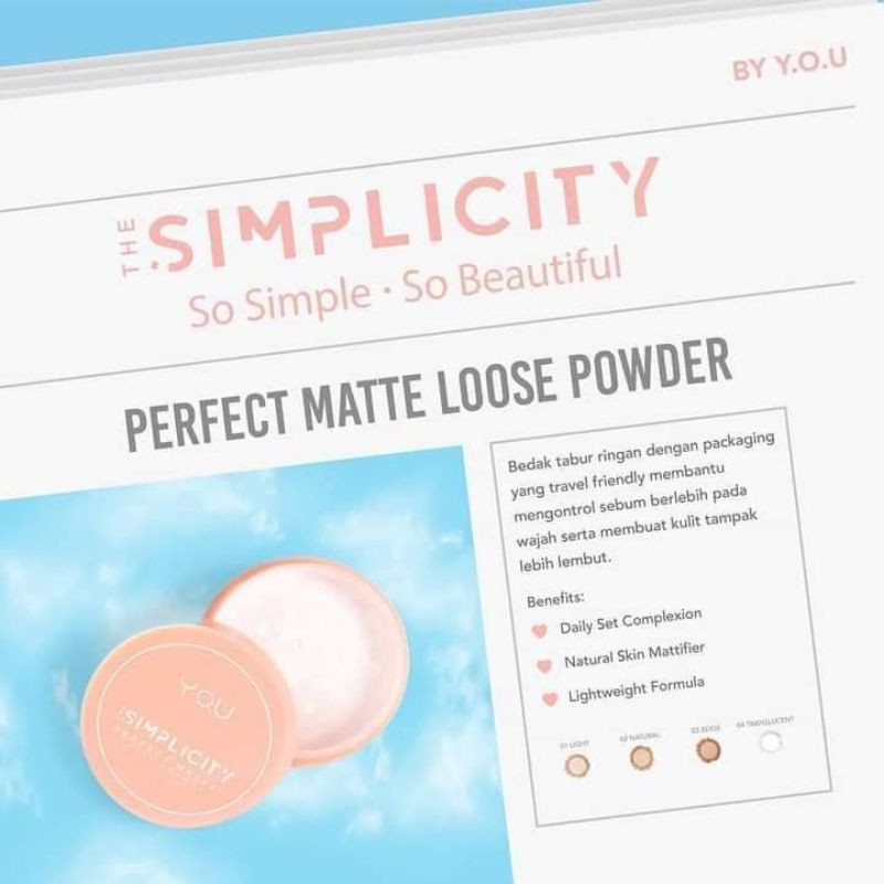 YOU THE SIMPLICITY PerfectMatte Loose Powder bedak Tabur