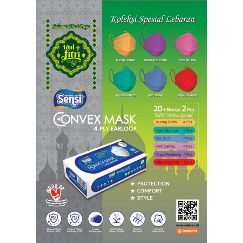 Masker Sensi Convex 4ply Edisi Idul Fitri / Lebaran