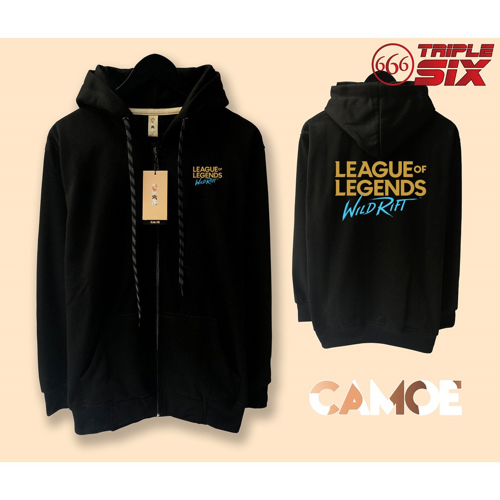 Jaket Hoodie zipper Gaming League of Legends Wild Rift