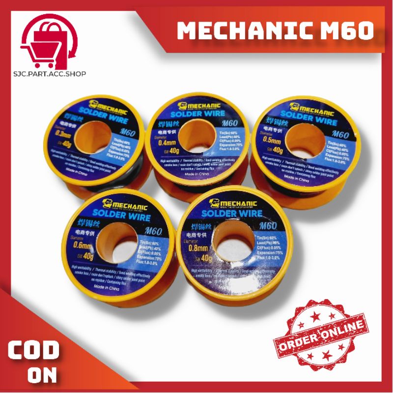 TIMAH GULUNG MECHANIC M6 0.3MM 0.4MM 0.5MM 0.6MM 0.8MM