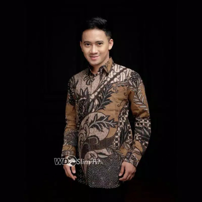 Batik Pria Lengan Panjang BATIK NAKULA HRB026 motif KERATONAN Kode 002 size M L XL XXL Reguler