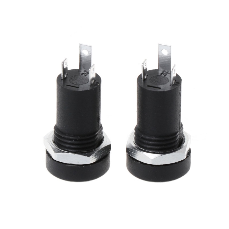 Btsg 2pcs Soket Jack Audio 3.5MM 3 Pole Warna Hitam Dengan Baut