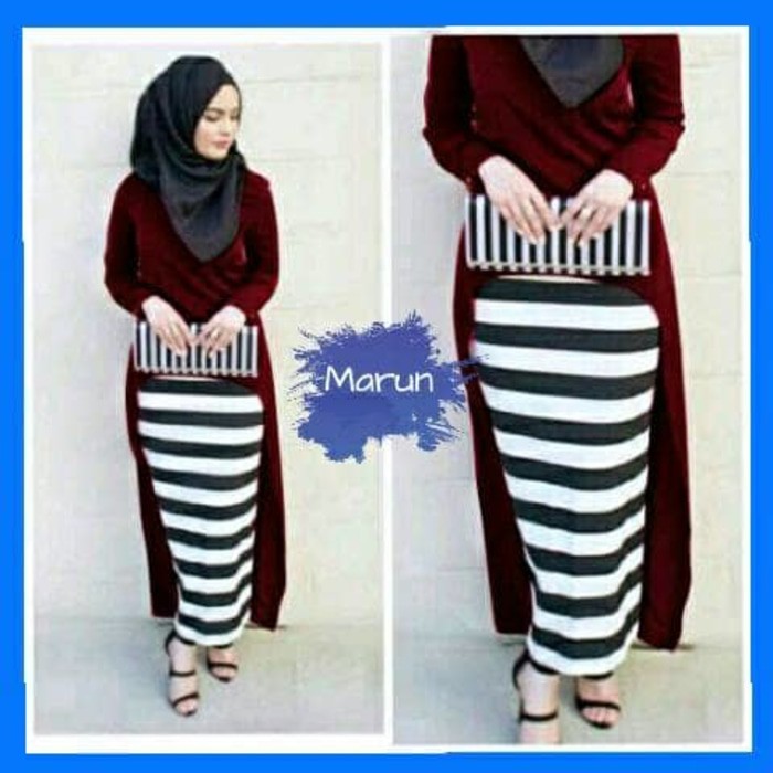 TA-00013 Gina Set busana muslim gamis hijab baju remaja trendy murah