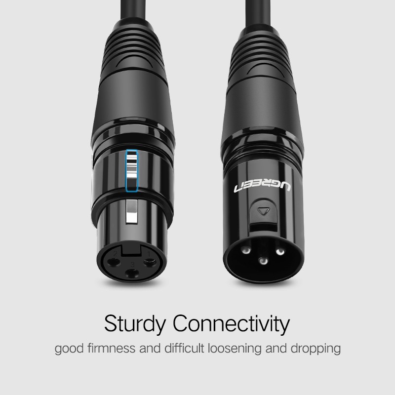 【Stok Produk di Indonesia】Ugreen Kabel Extension Mikrofon 3pin XLR Male Ke Female XLR