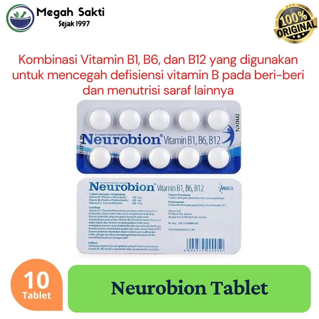 MGS - Neurobion / Neorobion Tablet Putih Strip Isi10 Tablet | Vitamin Syaraf MERCK