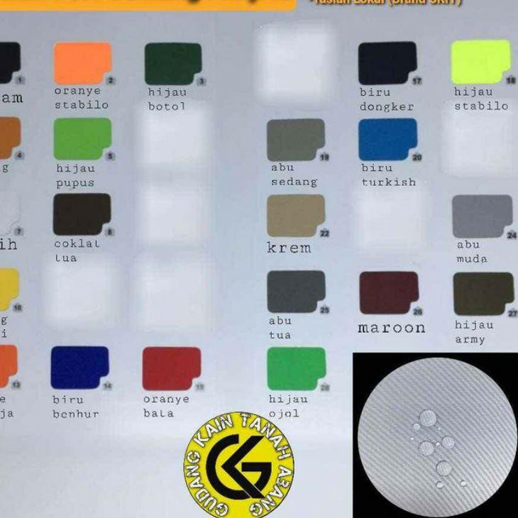 [ READY ] Kain Taslan Lokal Coating Bening (SKIT)