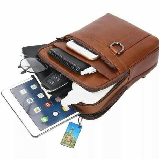 tas selempang pria kulit original tas pria kulit asli gesper pinggang