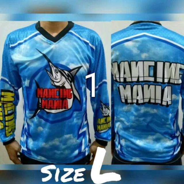 Kaos mancing mania/kaos pria lengan panjang/kaos katun/kaos jersey keren