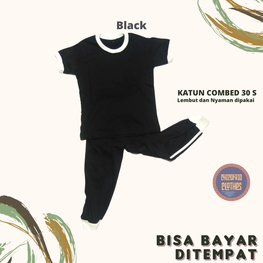 Baju Tidur Setelan Playset Anak Perempuan Laki Laki Murah Umur 2 - 12 Tahun Grosir Ecer Polos