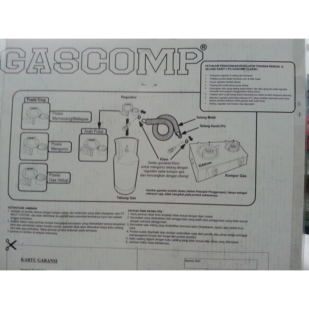 Selang Gas LPG SNI merk Gascomp Grosir Termurah