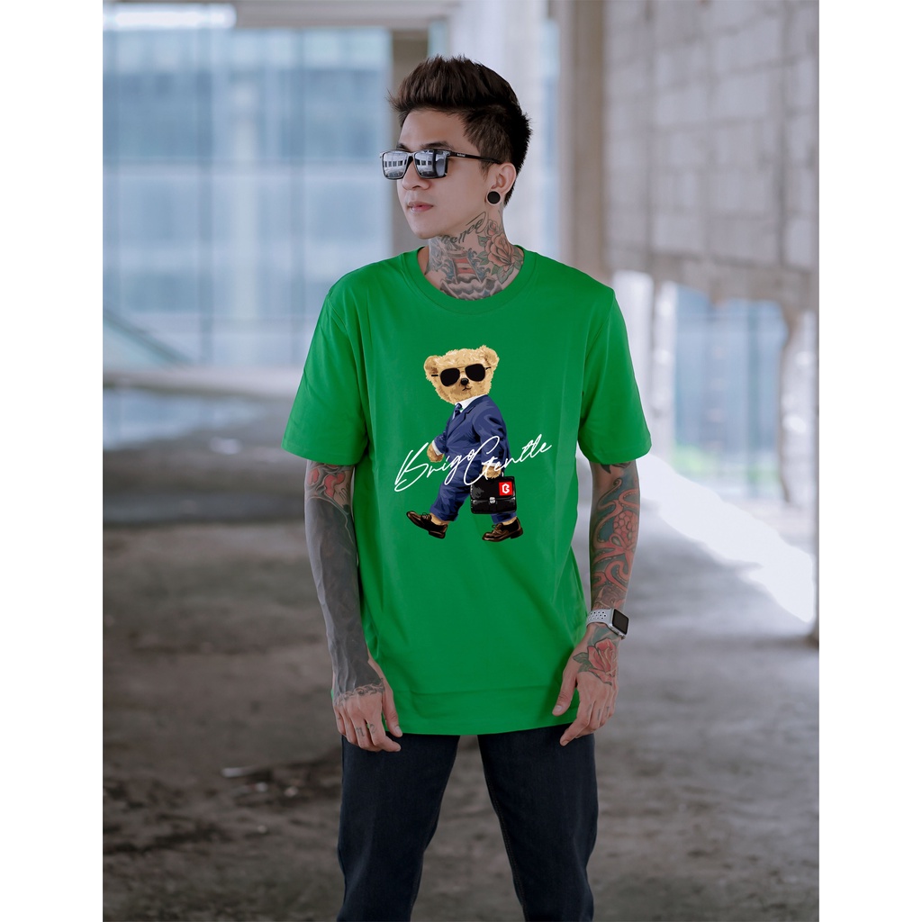 BRIGO Kaos Lengan Pendek Bear Gentle || Kaos Katun Combed M-XL || Kaos Distro BRIGO Beruang Gentle