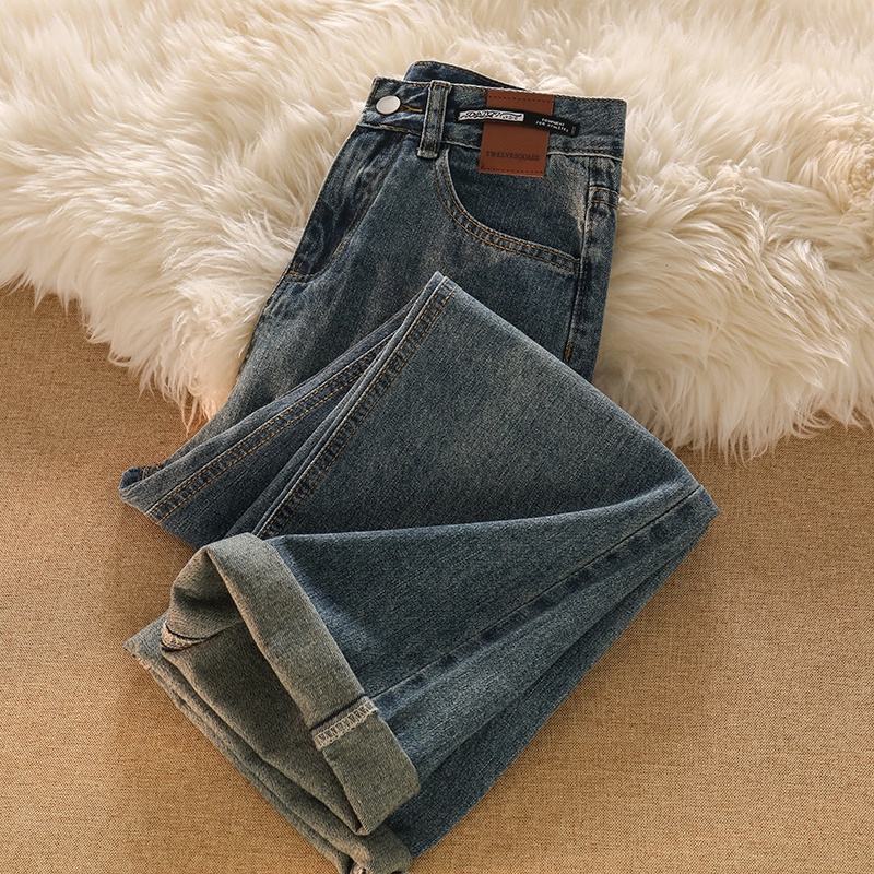 Jeans Wanita Pinggang Tinggi Terbaru/ Highwaist Straight Loose Kasual Jeans Wanita