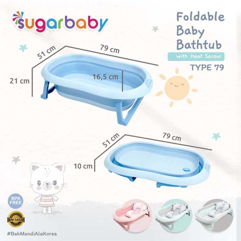 Sugar Baby Foldable Baby Bathtub with Heat Sensor F79 | Sugarbaby Bak Mandi Bayi Lipat Dengan Sensor Panas