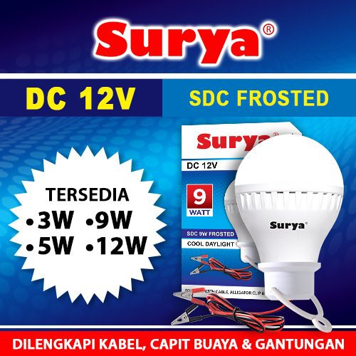 Lampu Aki LED DC 12V 3W 3 WATT Surya bening