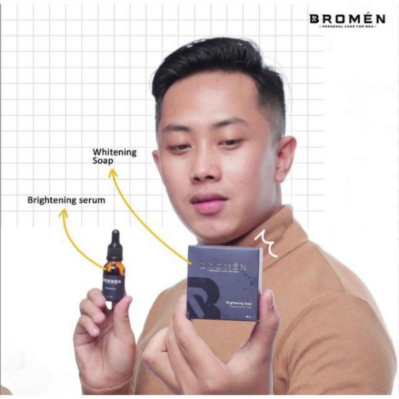 (COD + ORIGINAL)Paket Ganteng Bromen | Skincare Cowok | Sabun Muka Cowok Pria | Pemutih Muka Kulit Pria - Lazuardi Store