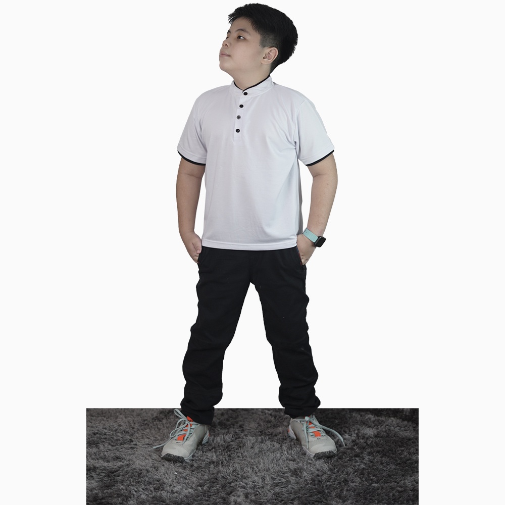 Kaos Lengan pendek Anak Laki kerah mandarin model Terbaru - XSHOP Delvin SS