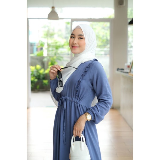 GAMIS SERUT POLOS BAHAN RAYON MORENA ADEM EMPUK LEMBUT - DEVINA DRESS-1