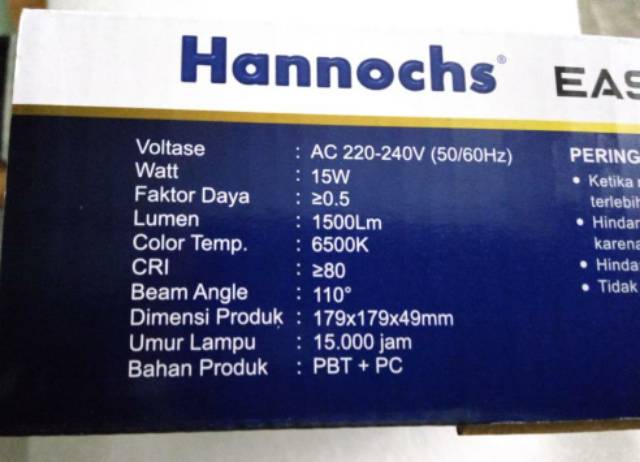 Lampu Panel Hannochs Led easy IBR 15wat