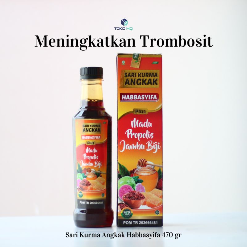 

Sari Kurma/Susu kurma/Madu Kurma Angkak Habbasyifa Propolis Jambu biji merah 470gr