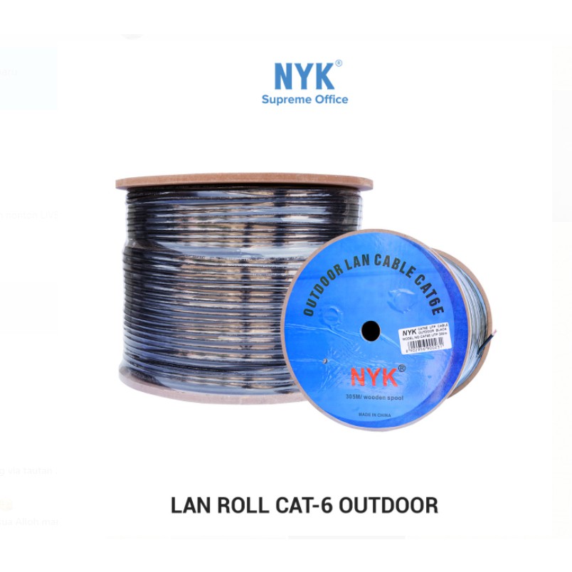 Kabel lan 305m Nyk Outdoor cat 6e utp - Cable lan rj45 roll nyk cat6