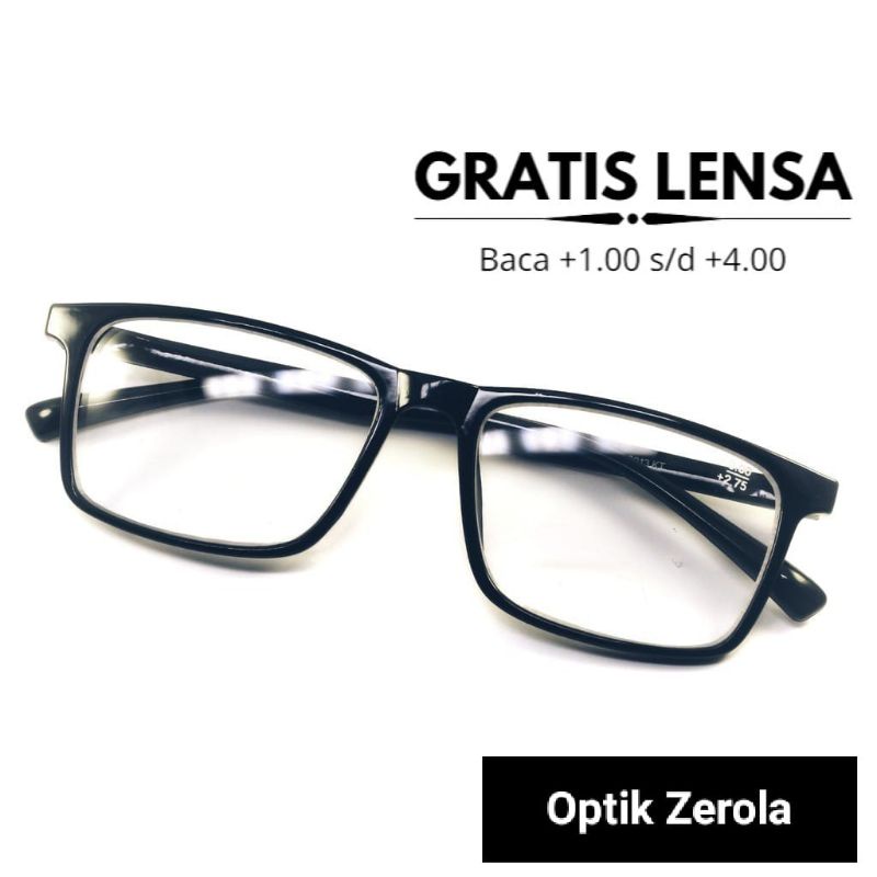 Kacamata Baca Jalan Pria Wanita Kaca Mata Lensa Normal Plus