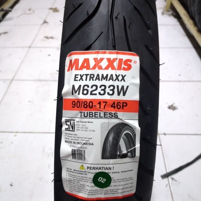 Ban luar Tubeless tubles 90 80 17 m6233w Extramaxx Maxxis