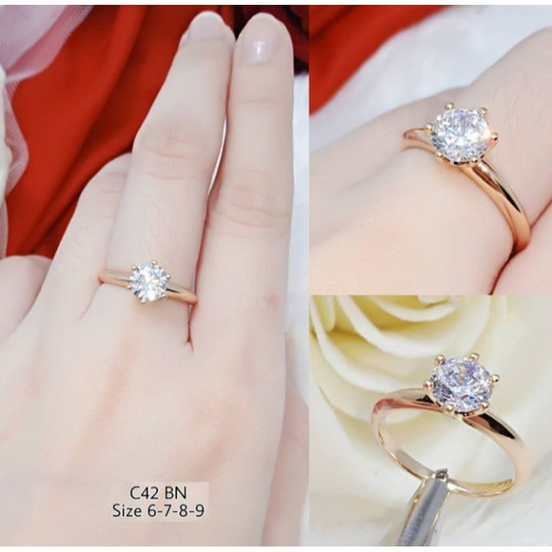 cincin mata 1 simple perhiasan wanita lapis emas gold aksesoris fashion wanita