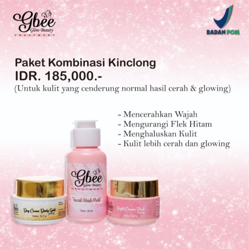 Paket Kombinasi Kinclong gbee GLOW BEAUTY PERAWATAN WAJAH skincare glowing terlaris termurah-1
