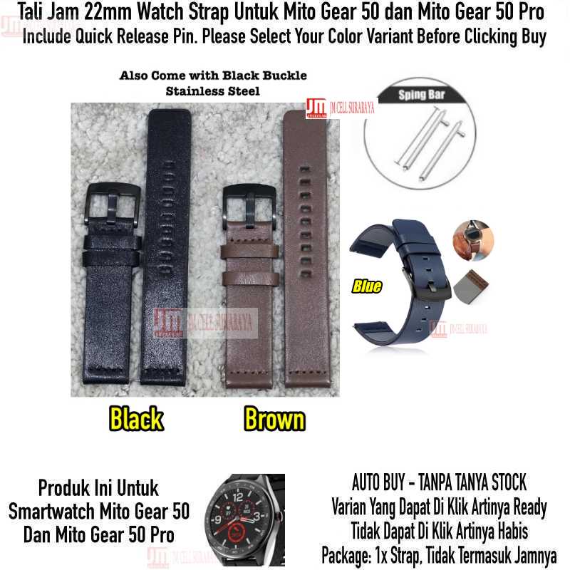 Watch Strap Mito Gear 50 / Gear 50 Pro - Tali Jam Tangan 22mm Modern Leather Kulit