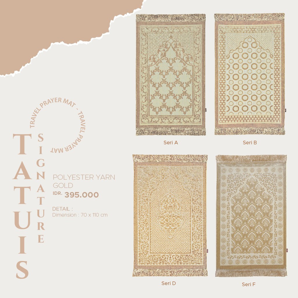 Sajadah Travel Signature Polyester Yarn Gold