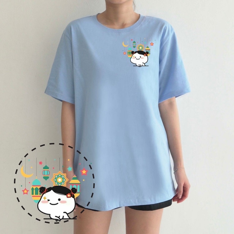 KAOS LEBARAN MOTIF PENTOL L04 KETUPAT EID MUBARAK IDUL FITRI GAMBAR LUCU COUPLE COTTON COMBED GROSIR MURAH