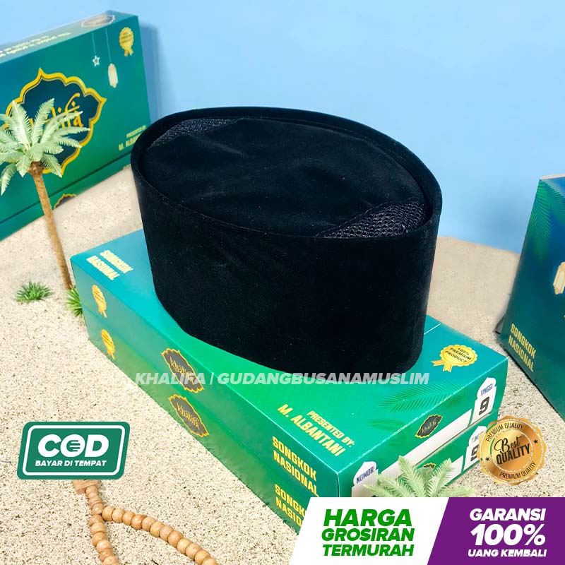 BEST SELLER! Peci Hitam AC Polos Kopiah Pendek Tinggi 6cm 7cm 8cm 9cm 10cm Promo Songkok Murah Perlengkapan Sholat Grosir Anak &amp; Dewasa Kopyah Haji Berkualitas Fashion Muslim